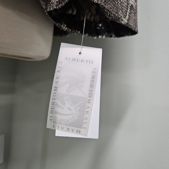 Alberto Mikali Sequin Blazer Jacket Animal Print Button Snap Closure Medium NWT - Picture 10 of 12